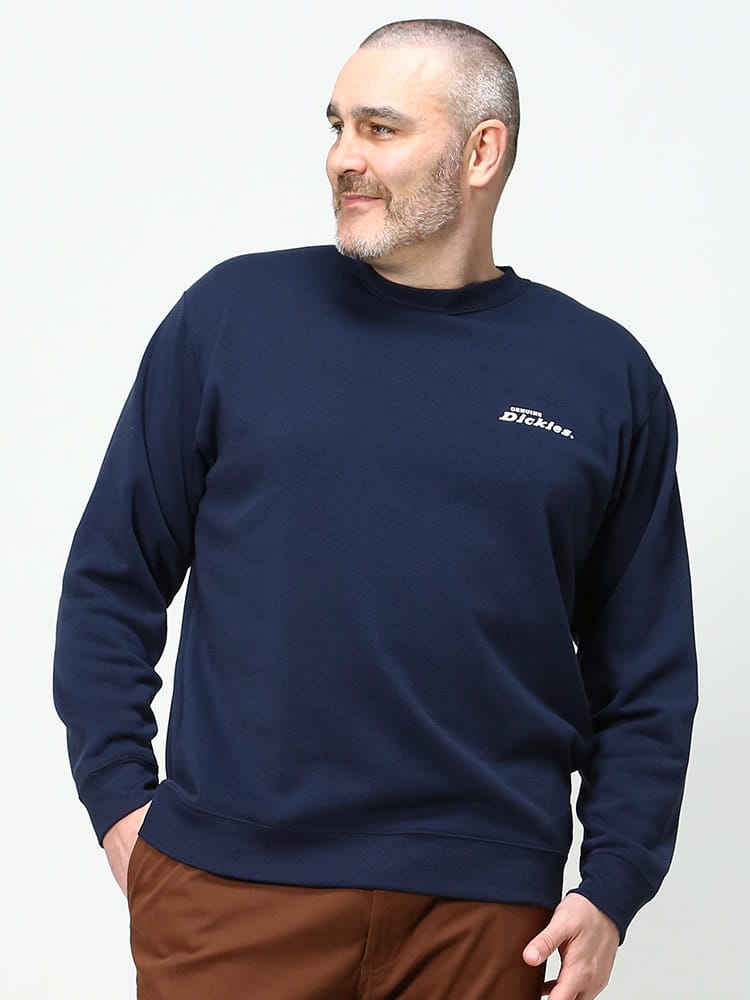 大きいサイズ メンズ GENUINE DICKIES (ジェニュインディッキーズ) 裏起毛 バックプリント クルーネック トレーナー