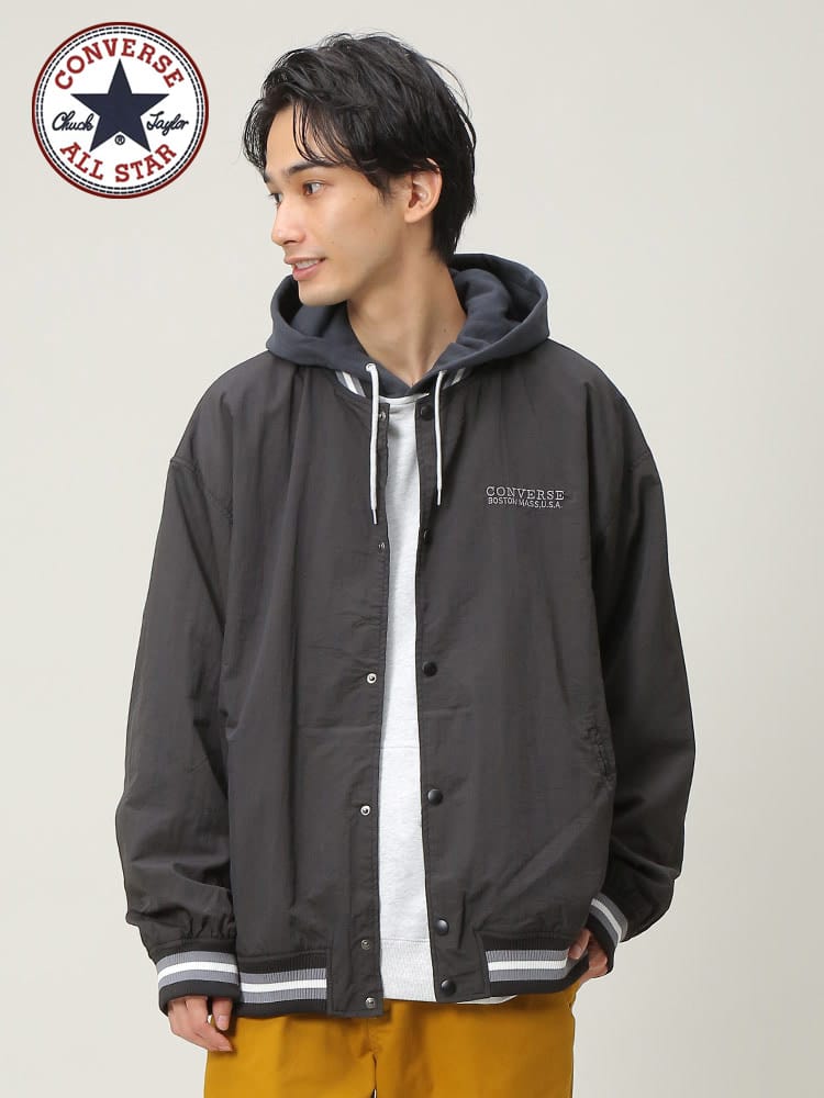 CONVERSE (コンバース) 撥水 バック刺繍 スタジャン ジャケット