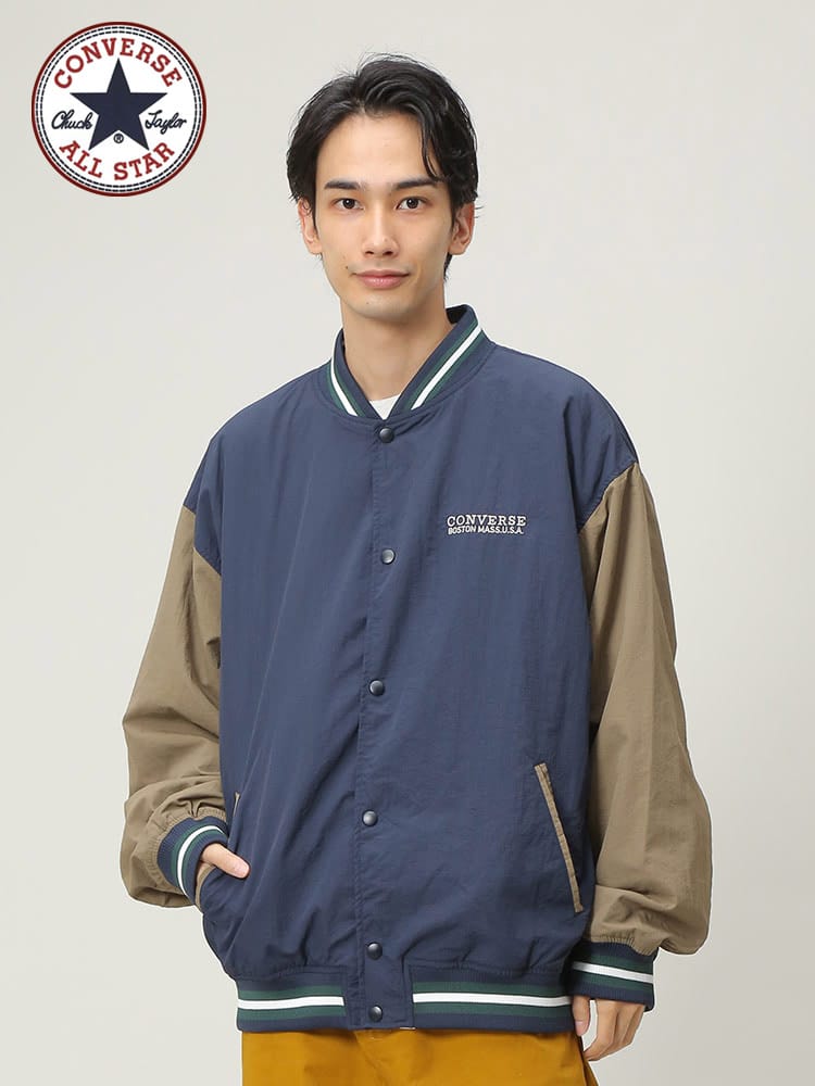 CONVERSE (コンバース) 撥水 バック刺繍 スタジャン ジャケット