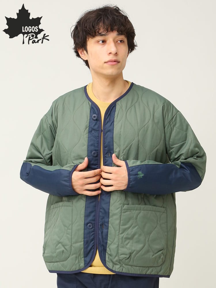 LOGOS park (ロゴス パーク) 撥水 ノーカラー キルティング カーディガン アウター インナー 兼用 24339353
