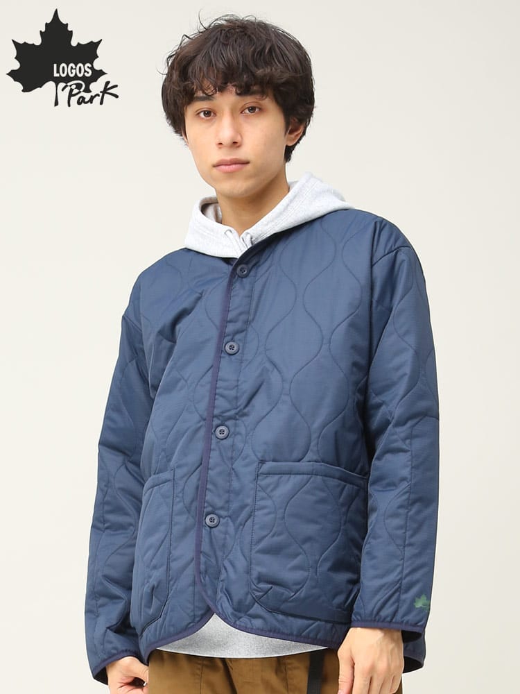 LOGOS park (ロゴス パーク) 撥水 ノーカラー キルティング カーディガン アウター インナー 兼用 24339353