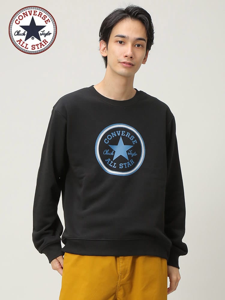 CONVERSE (コンバース) 裏起毛 ロゴプリント クルーネック トレーナー