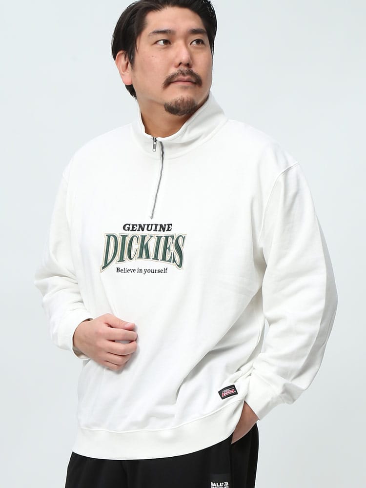 在庫処分 返品交換不可 GENUINE DICKIES ジェニュインディッキーズ 裏毛 ハーフジップ スタンド トレーナー 大きいサイズ メンズ
