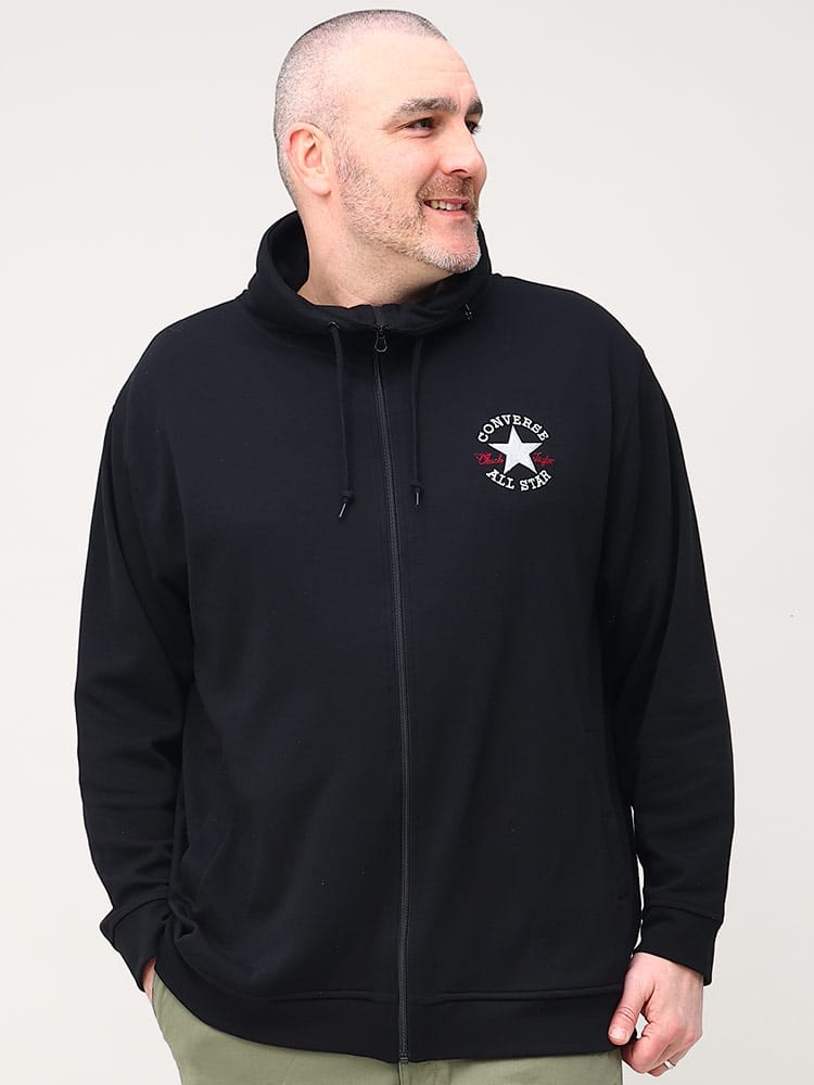 大きいサイズ メンズ CONVERSE (コンバース) ボリュームネック フルジップ パーカー