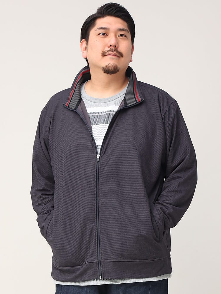 大きいサイズ メンズ CLOTHES TRUCK (クローズトラック) 吸汗速乾 ワッフル フルジップ ジャケット