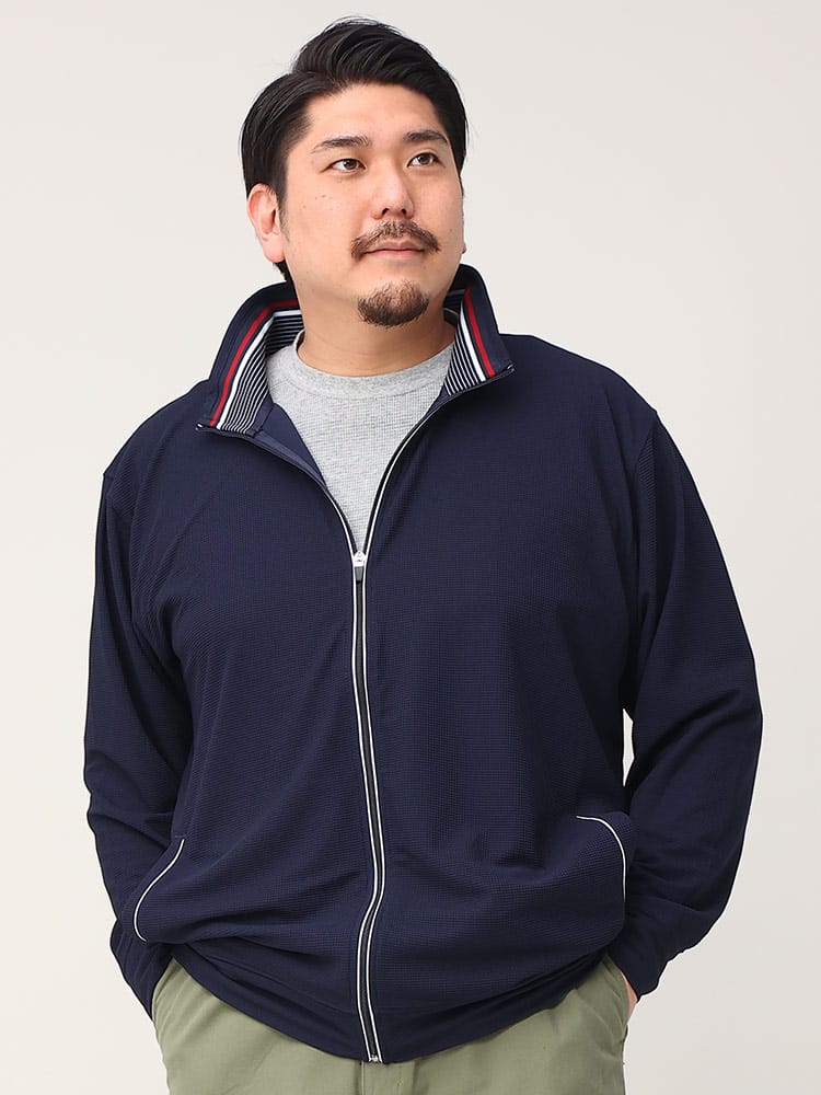大きいサイズ メンズ CLOTHES TRUCK (クローズトラック) 吸汗速乾 ワッフル フルジップ ジャケット