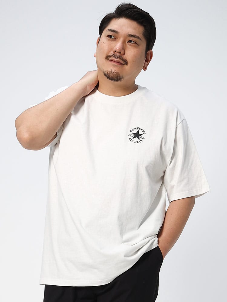 大きいサイズ メンズ CONVERSE (コンバース) バック刺繍 クルーネック 半袖 Tシャツ