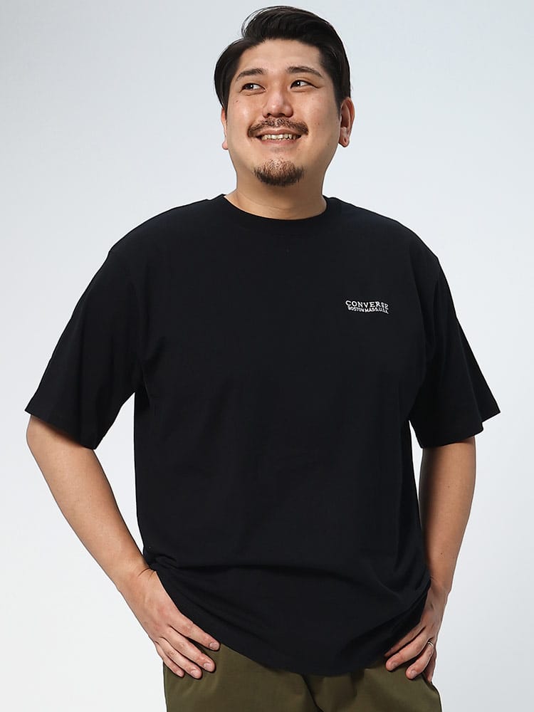 大きいサイズ メンズ CONVERSE (コンバース) バック刺繍 クルーネック 半袖 Tシャツ