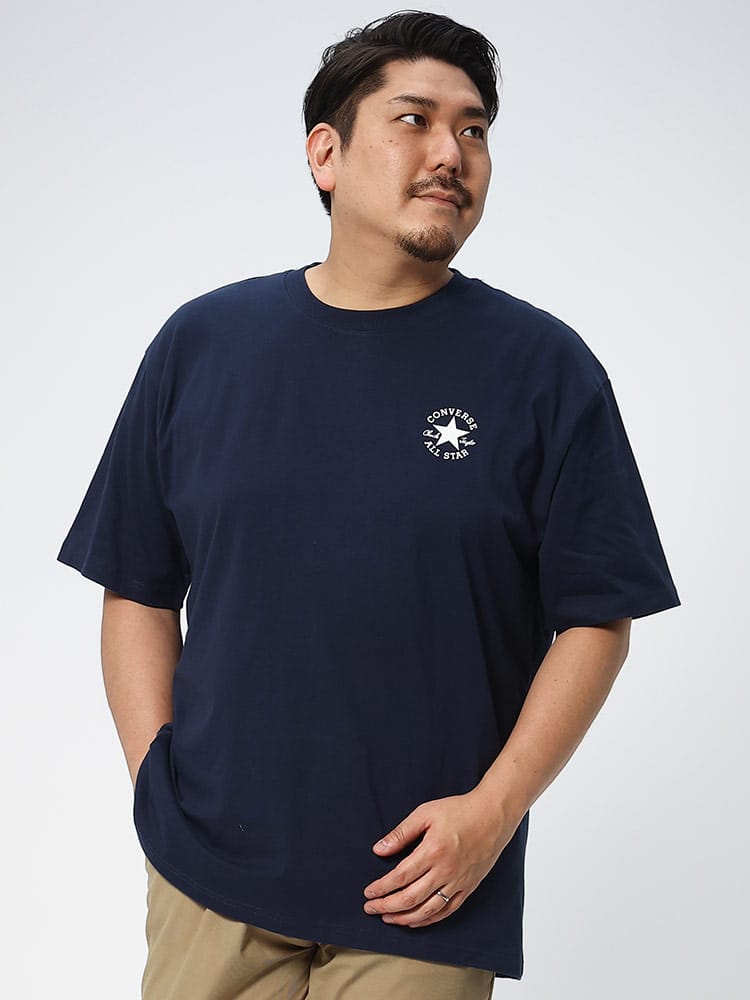大きいサイズ メンズ CONVERSE (コンバース) バック刺繍 クルーネック 半袖 Tシャツ