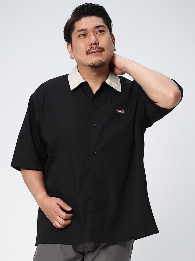大きいサイズ メンズ GENUINE DICKIES (ジェニュインディッキーズ) クレリック バックロゴ 半袖 ワークシャツ