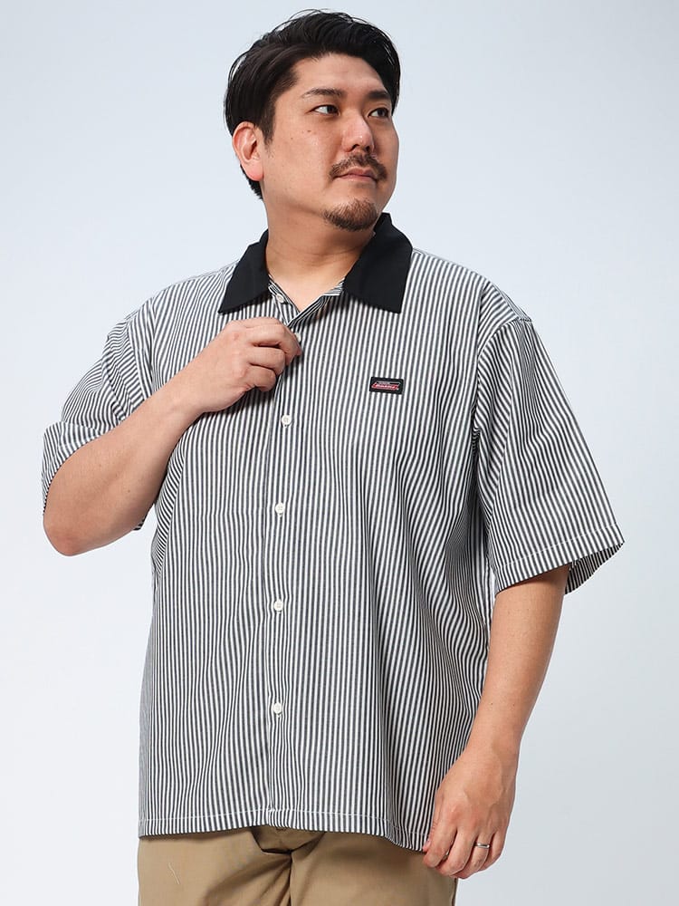 大きいサイズ メンズ GENUINE DICKIES (ジェニュインディッキーズ) クレリック バックロゴ 半袖 ワークシャツ