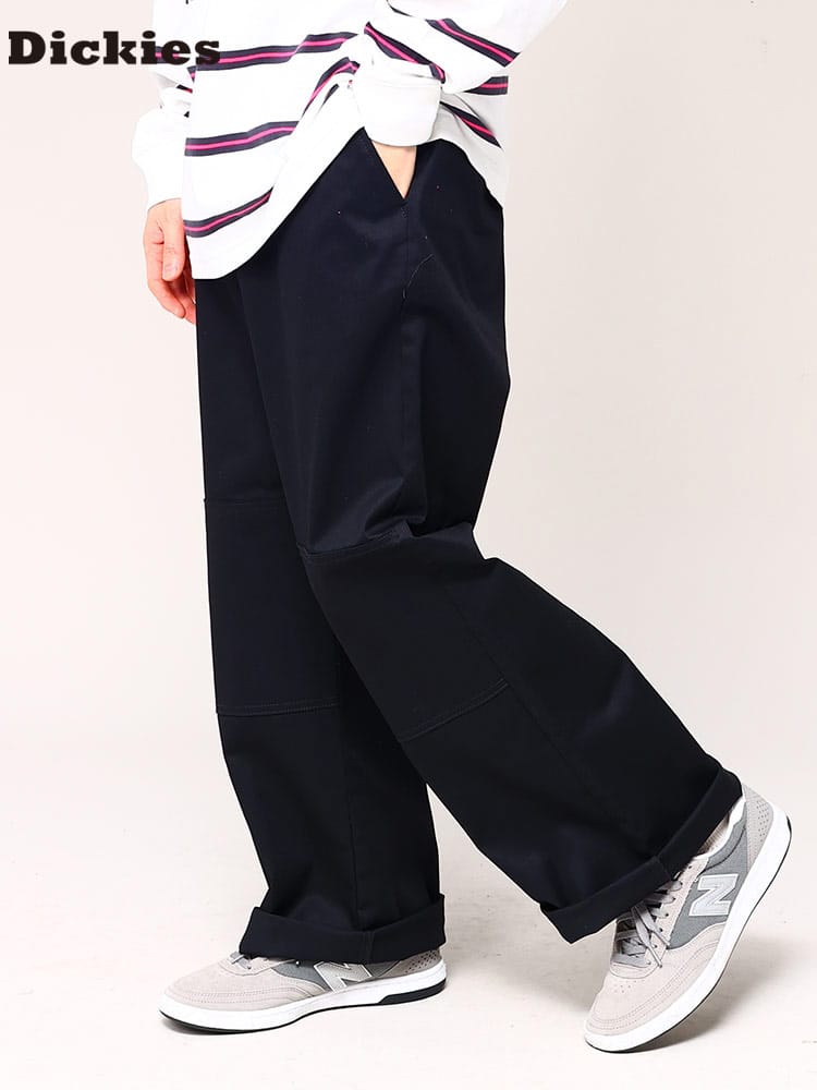 ディッキーズ ダブルニー パンツ イージー Dickies 綿100％ ストライプ＆無地