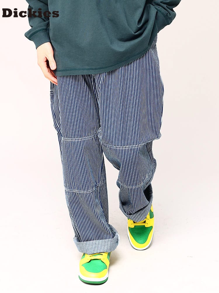 ディッキーズ ダブルニー パンツ イージー Dickies 綿100％ ストライプ＆無地