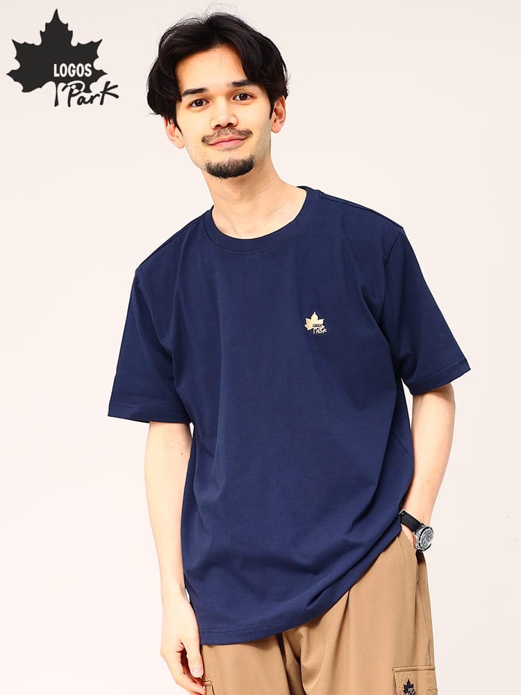 ロゴス パーク Tシャツ 吸汗速乾 胸ロゴ  LOGOS park 天竺 クルーネック 半袖