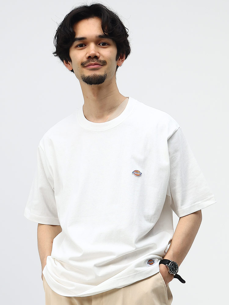 Dickies (ディッキーズ) 天竺 ミニワッペン クルーネック 半袖 Tシャツ