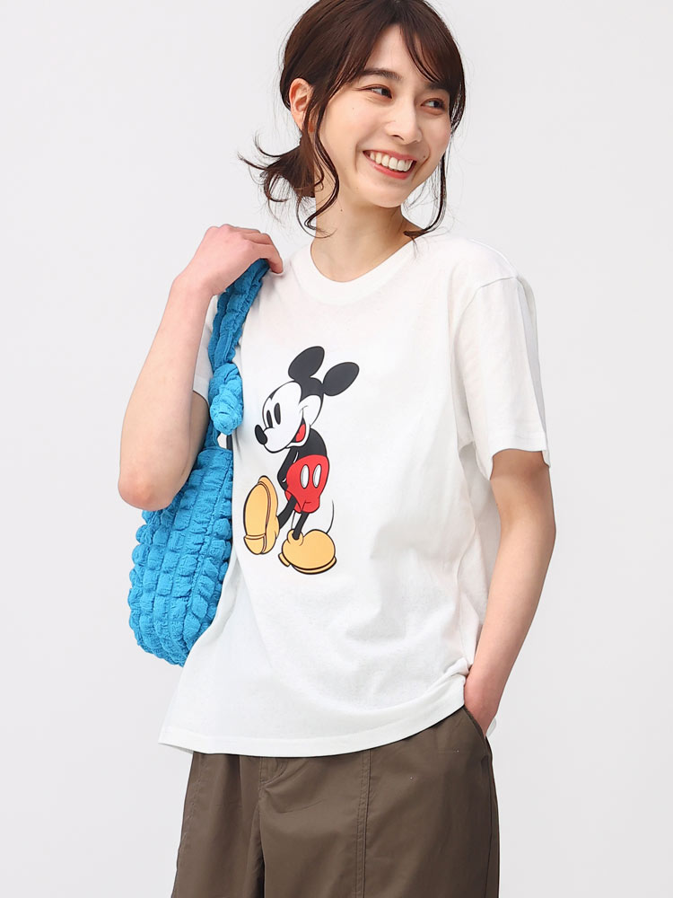 Disney (ディズニー) ミッキーマウス クルーネック 半袖 Tシャツ【MLS