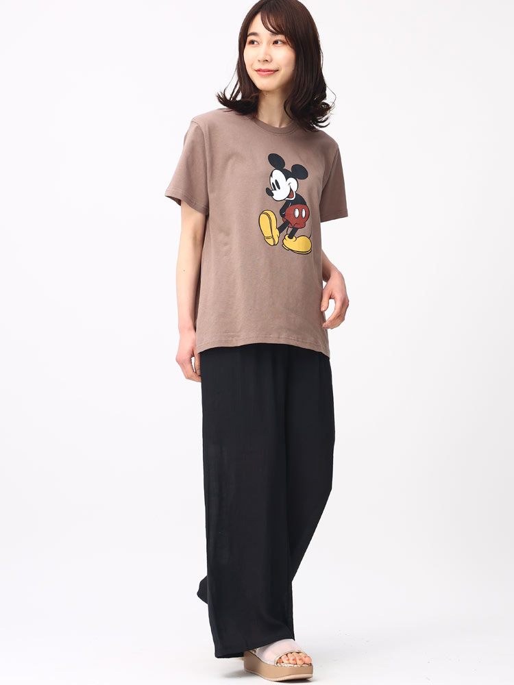 Disney (ディズニー) ミッキーマウス クルーネック 半袖 Tシャツ【MLS