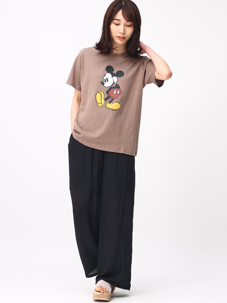 Disney (ディズニー) ミッキーマウス クルーネック 半袖 Tシャツ【MLS