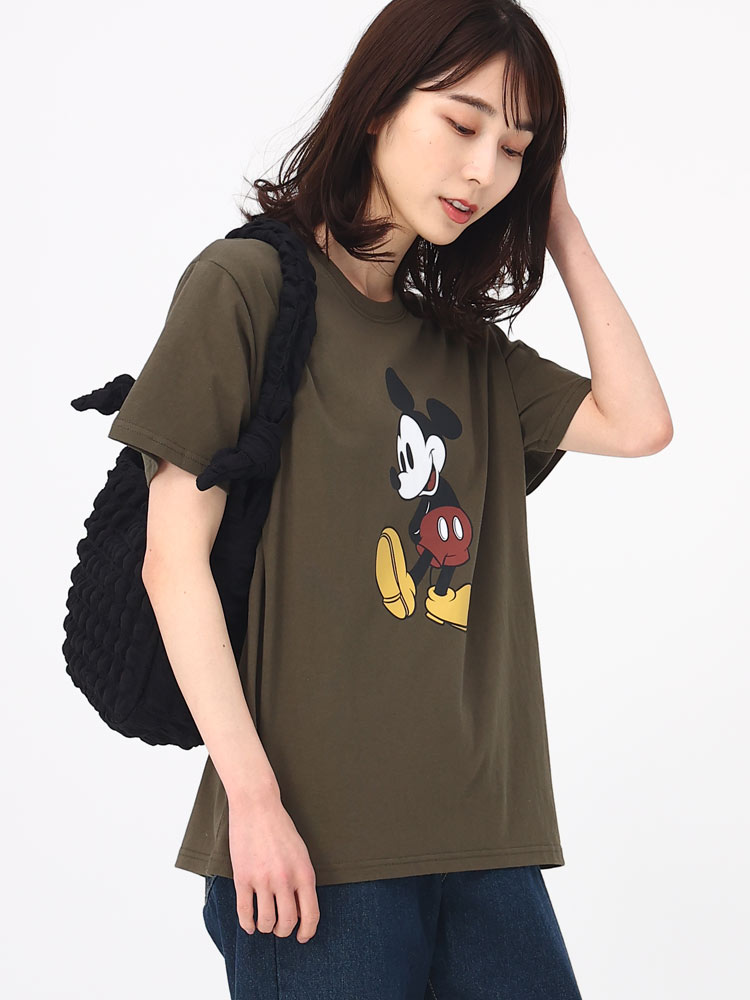 Disney (ディズニー) ミッキーマウス クルーネック 半袖 Tシャツ【MLS 
