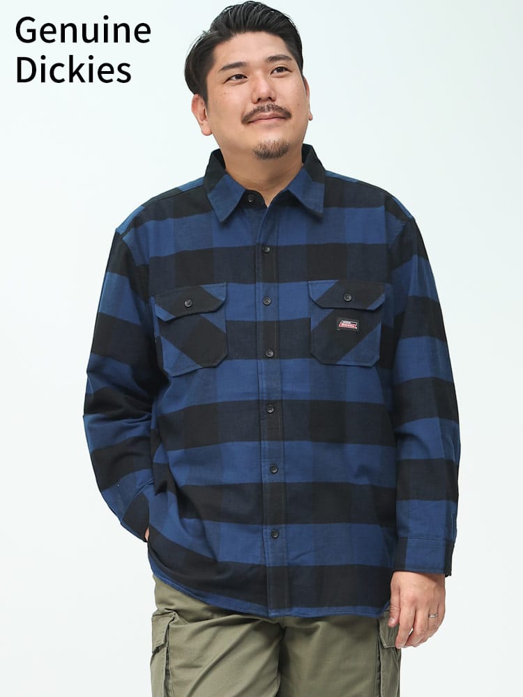 チェック フランネル 長袖 シャツ (Genuine Dickies) ディッキーズ 大きいサイズ メンズ ネルシャツ トップス 秋服 冬