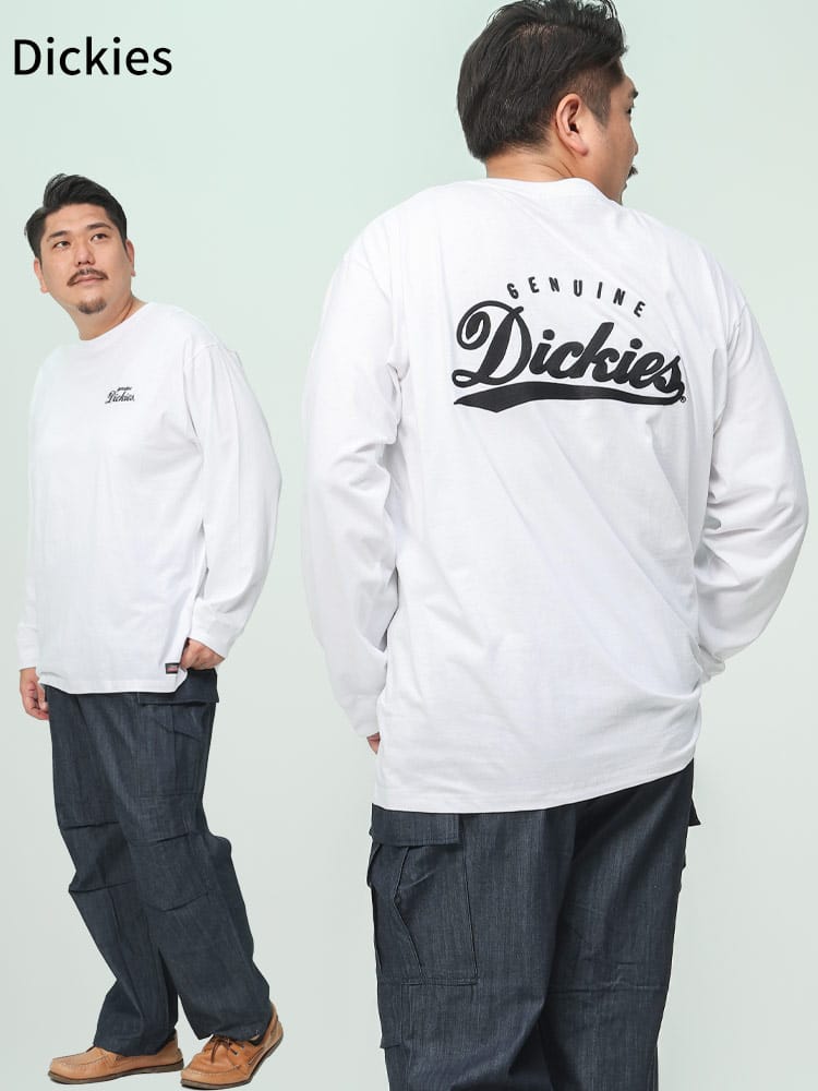 天竺 ロゴ クルーネック 長袖 Tシャツ (GENUINE DICKIES) ジェニュインディッキーズ 大きいサイズ メンズ