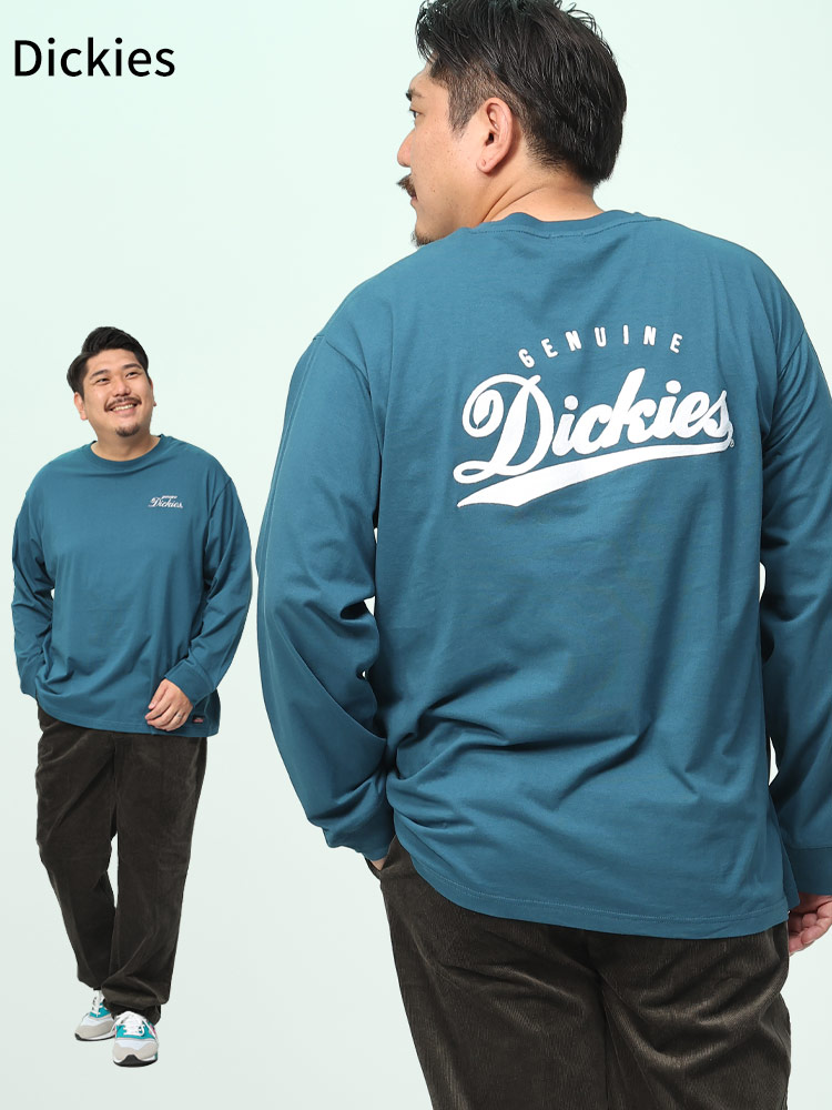 天竺 ロゴ クルーネック 長袖 Tシャツ (GENUINE DICKIES) ジェニュイン