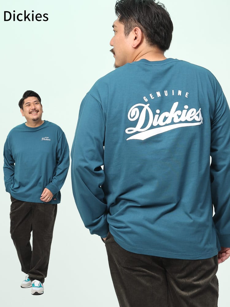 天竺 ロゴ クルーネック 長袖 Tシャツ (GENUINE DICKIES) ジェニュインディッキーズ 大きいサイズ メンズ