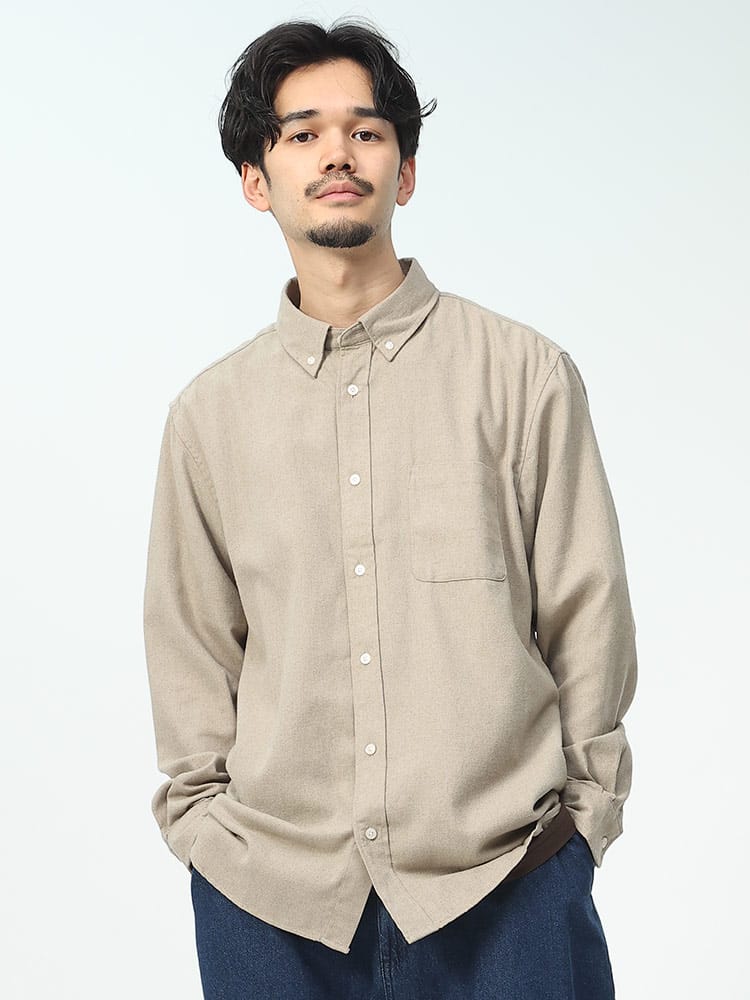 CONVERSE (コンバース) 消臭テープ ツイル起毛 ボタンダウン 長袖 シャツ