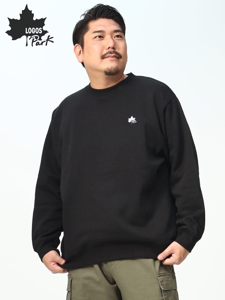 裏起毛 胸ロゴ クルーネック トレーナー (LOGOS park) ロゴス パーク 大きいサイズ メンズ スウェット トップス