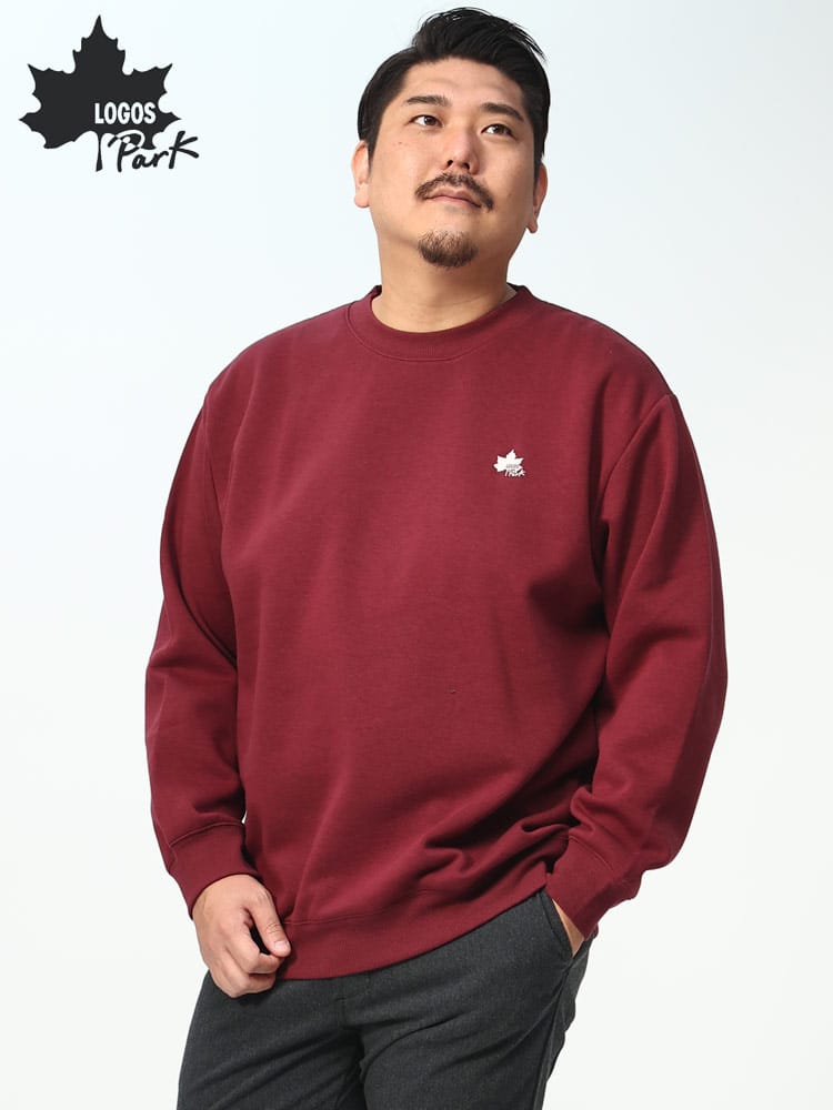 裏起毛 胸ロゴ クルーネック トレーナー (LOGOS park) ロゴス パーク 大きいサイズ メンズ スウェット トップス