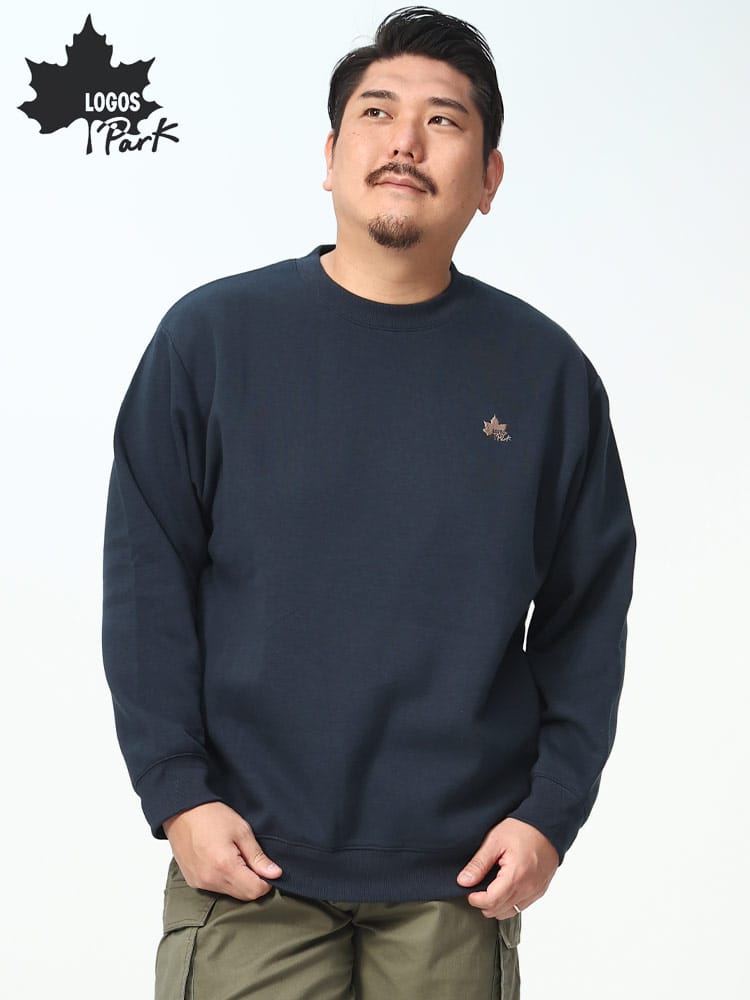 裏起毛 胸ロゴ クルーネック トレーナー (LOGOS park) ロゴス パーク 大きいサイズ メンズ スウェット トップス