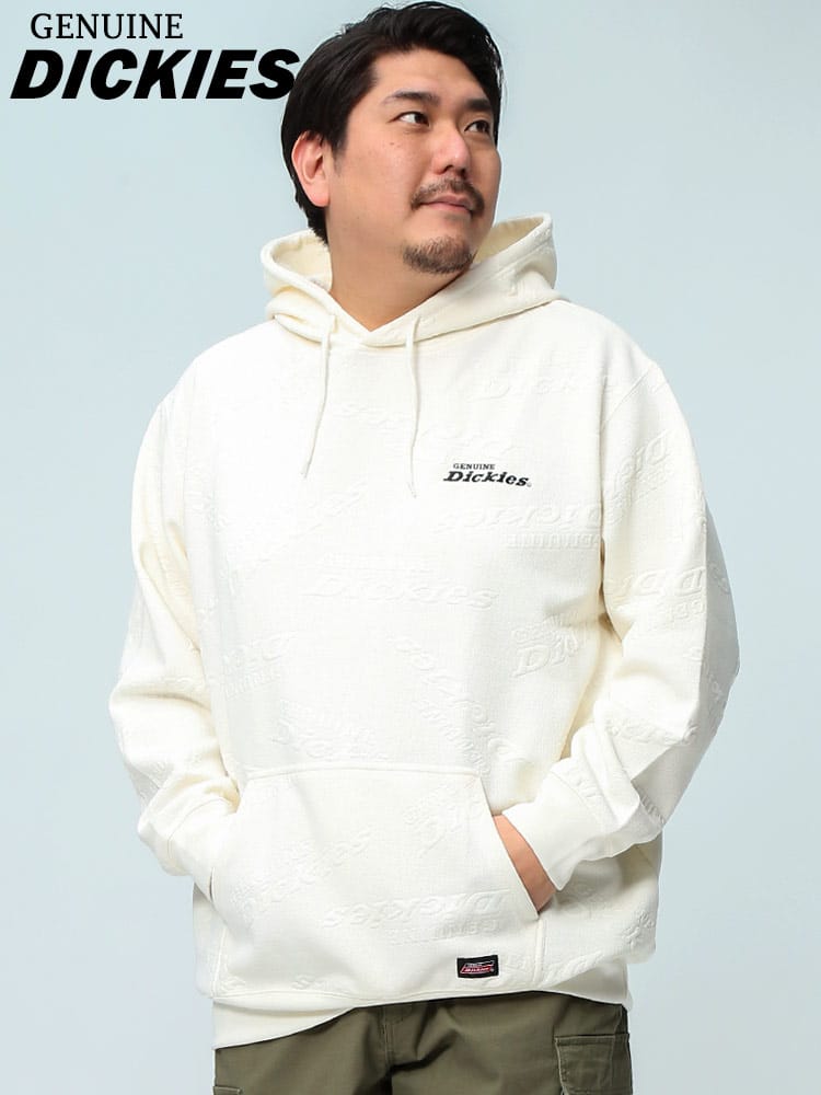 GENUINE DICKIES ジェニュインディッキーズ スウェット パーカー ジャカード ワンポイント 刺繍 プルオーバー 長袖 フーディー 大きいサイズ メンズ