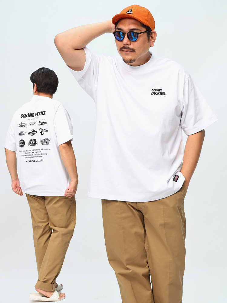 半袖 Tシャツ バリエーションロゴ バックプリント クルーネック  トップス  クルー ロゴ 大きいサイズ メンズ