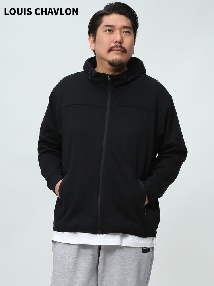 LOUIS CHAVLON ルイシャブロン ジップパーカー フード収納 スタンドカラー 長袖 ジャケット アウター パーカー 大きいサイズ メンズ 
