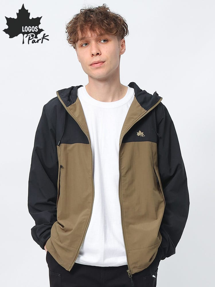 LOGOS park (ロゴス パーク) 撥水 ナイロン フルジップ 裏メッシュ ウインドブレーカー