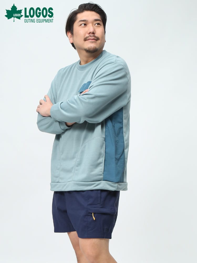 在庫処分 返品交換不可 LOGOS park ロゴス パーク トレーナー ポケット付き スウェット アウトドア ブランド 大きいサイズ メンズ 
