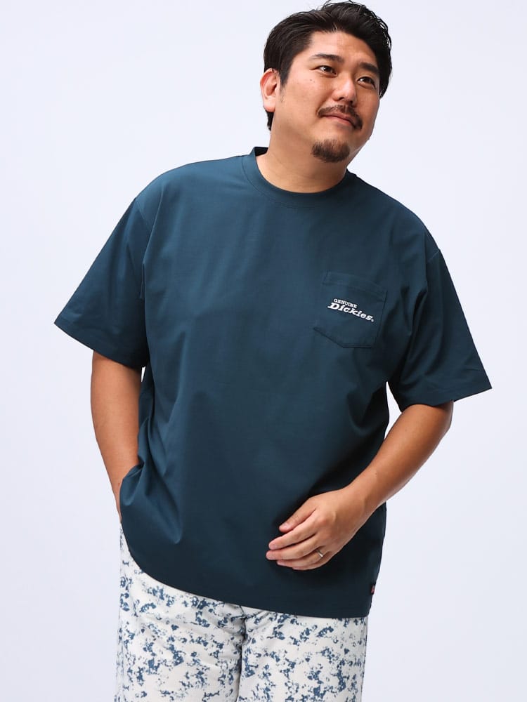 半袖 Ｔシャツ 吸汗速乾 刺繍入りポケット クルーネック 大きいサイズ メンズ