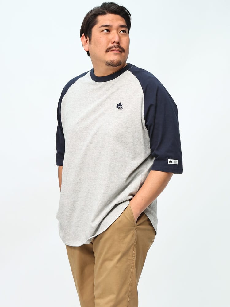 LOGOS park 半袖Tシャツ ラグランスリーブ アウトドア クルーネック トップス 大きいサイズ メンズ ロゴスパーク