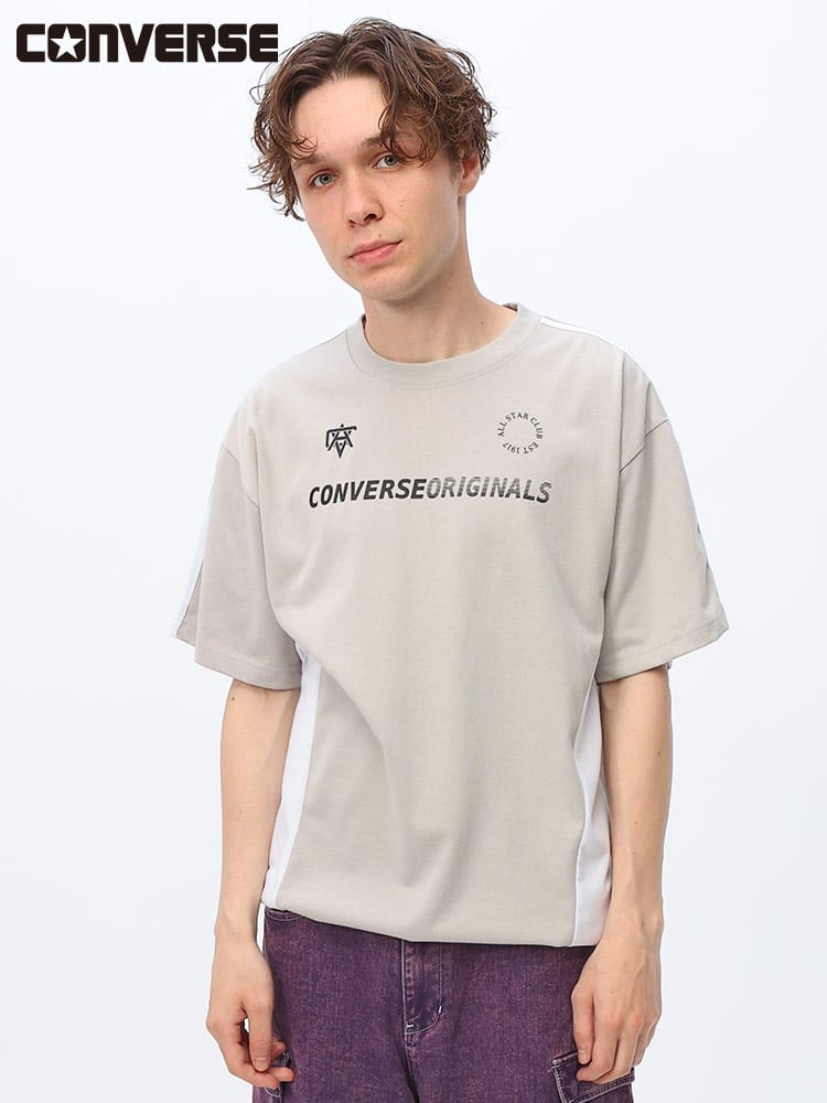 CONVERSE (コンバース) 冷感 UVカット プレーティング 2本ライン ゲームTシャツ 42730523