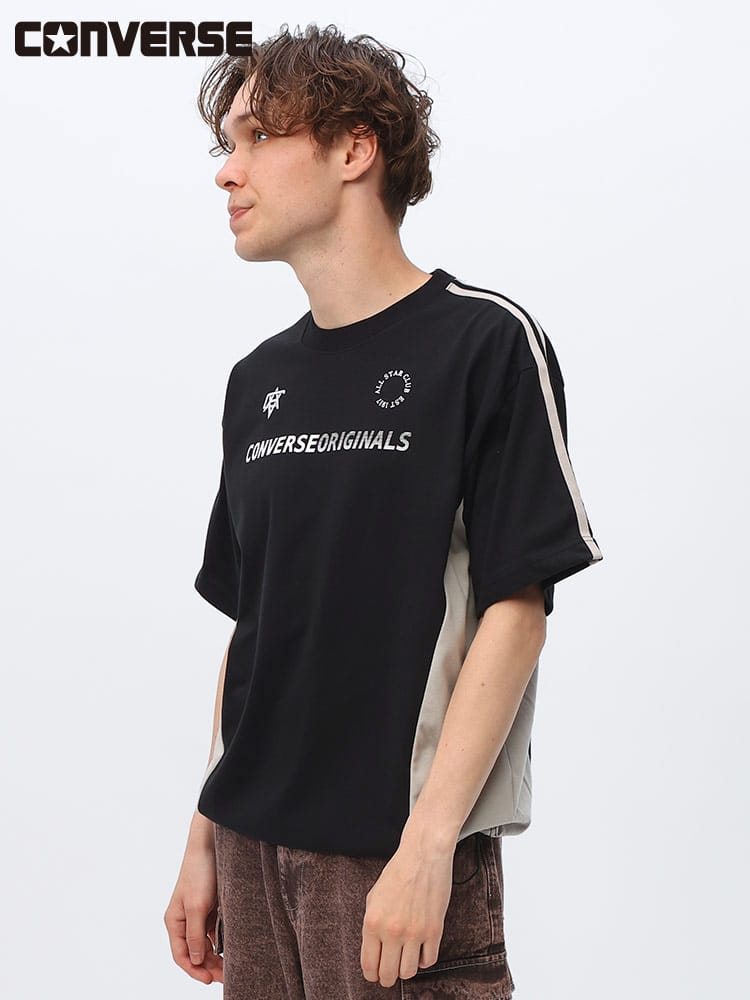CONVERSE (コンバース) 冷感 UVカット プレーティング 2本ライン ゲームTシャツ 42730523