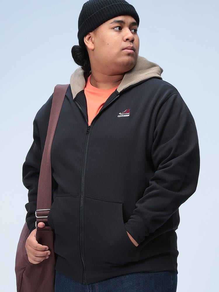 フルジップ パーカー 裏起毛 フード裏ニット スニーカー刺繍 トップス フード 暖かい 秋冬 大きいサイズ メンズ