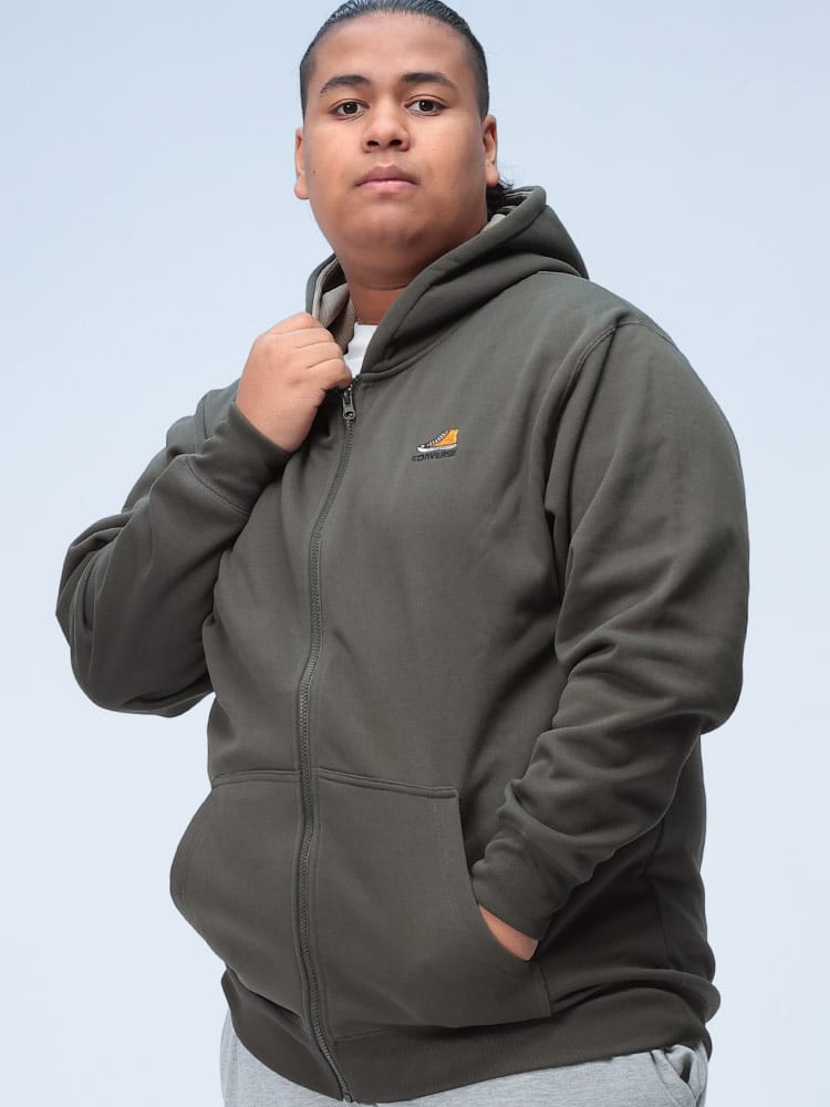 フルジップ パーカー 裏起毛 フード裏ニット スニーカー刺繍 トップス フード 暖かい 秋冬 大きいサイズ メンズ