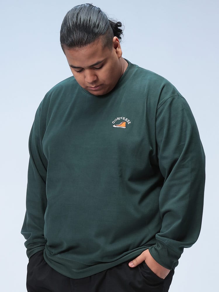 トレーナー もちもち ストレッチ スニーカー刺繍 クルーネック トップス  プルオーバー 刺繍 秋冬 大きいサイズ メンズ