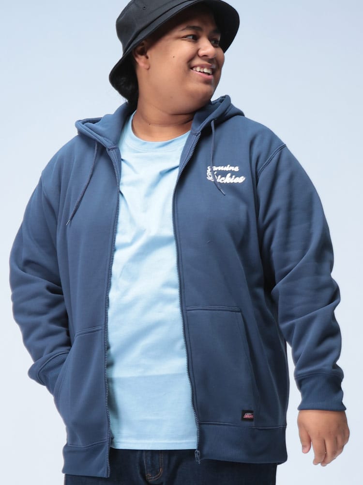 パーカー 裏起毛 ワンポイント刺繍 フルジップ トップス  フード 暖かい 秋冬 大きいサイズ メンズ