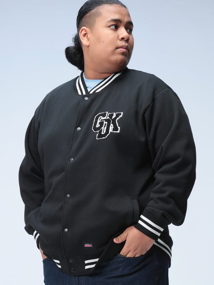 ジャンパー 裏起毛 サガラ刺繍 スタジアム アウター ジャケット スタジャン ボタン 秋冬 大きいサイズ メンズ