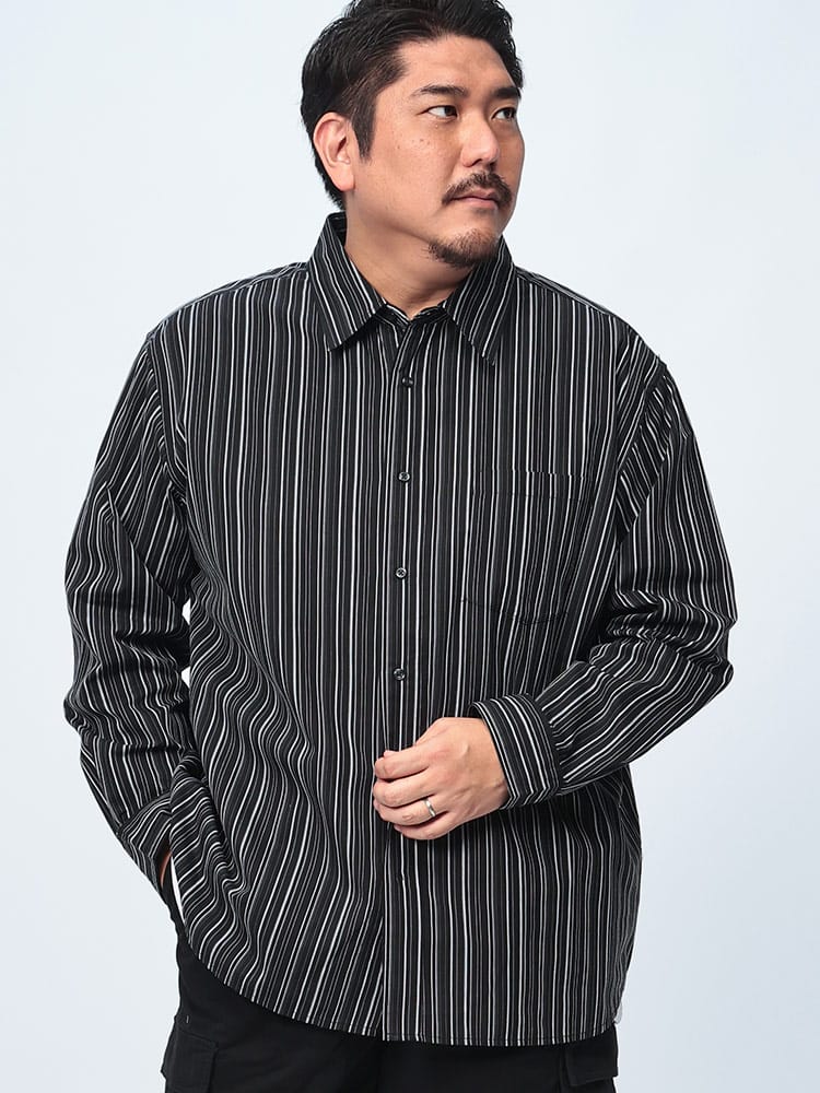 長袖 シャツ アンサンブル 半袖 Tシャツ ストライプ トップス シャツ 