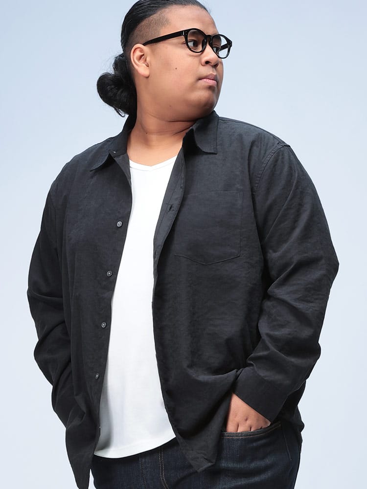 長袖シャツ アンサンブル ピーチスキン  半袖Tシャツ トップス セット Vネック 重ね着 秋冬 大きいサイズ メンズ