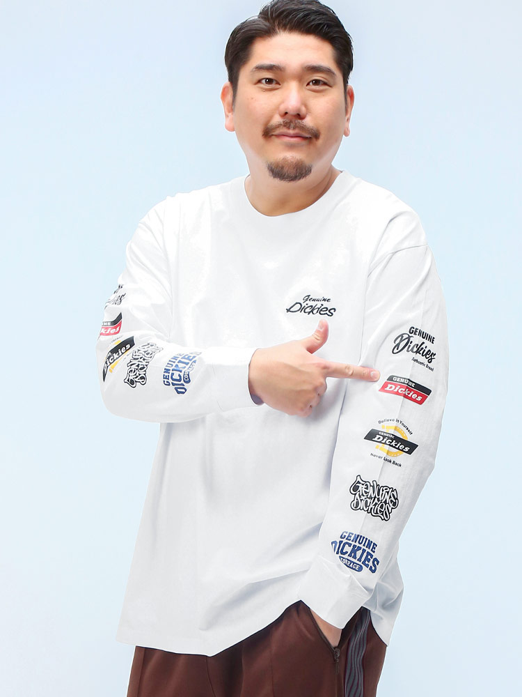 長袖 Tシャツ コットン 袖ラインプリント＆ラグラン切替 トップス ロンT プリント 大きいサイズ メンズ