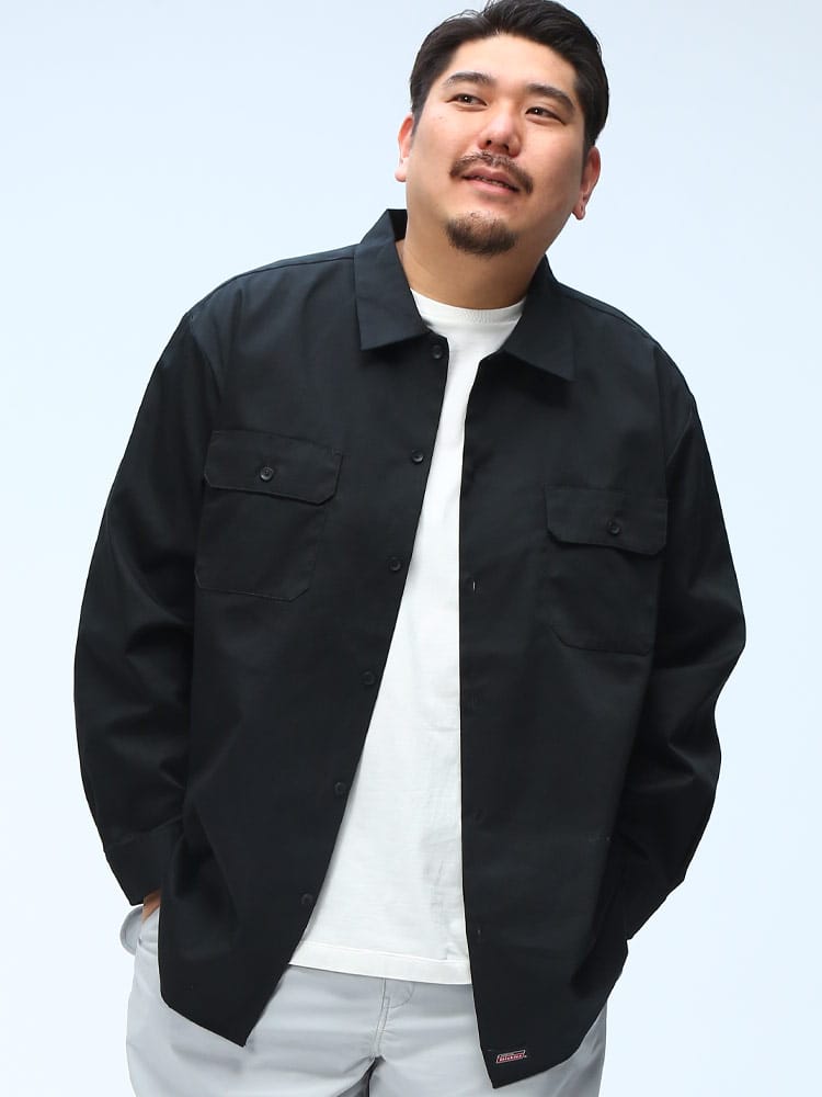 在庫処分 返品交換不可 ツイルワークシャツ 無地 フラップポケット トップス カジュアルシャツ シンプル 春 大きいサイズ メンズ
