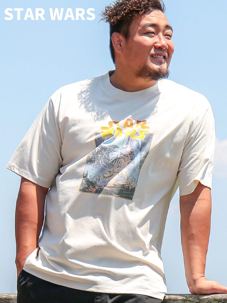 STAR WARS (スターウォーズ) STAR WARS ピグメント風 クルーネック 半袖 Tシャツ